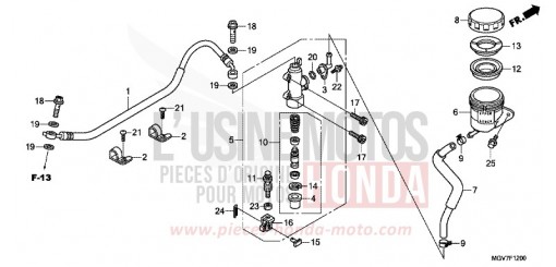 HAUPTBREMSZYLINDER, HINTEN (CBR600F) CBR600FC de 2012